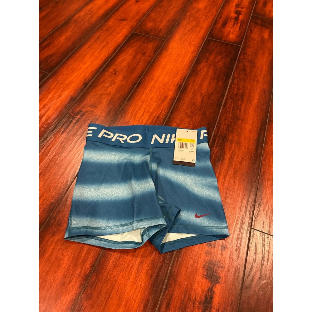 New‎ Nike Pro Women's Training Shorts Blue Tie Dye Swoosh Size S $38